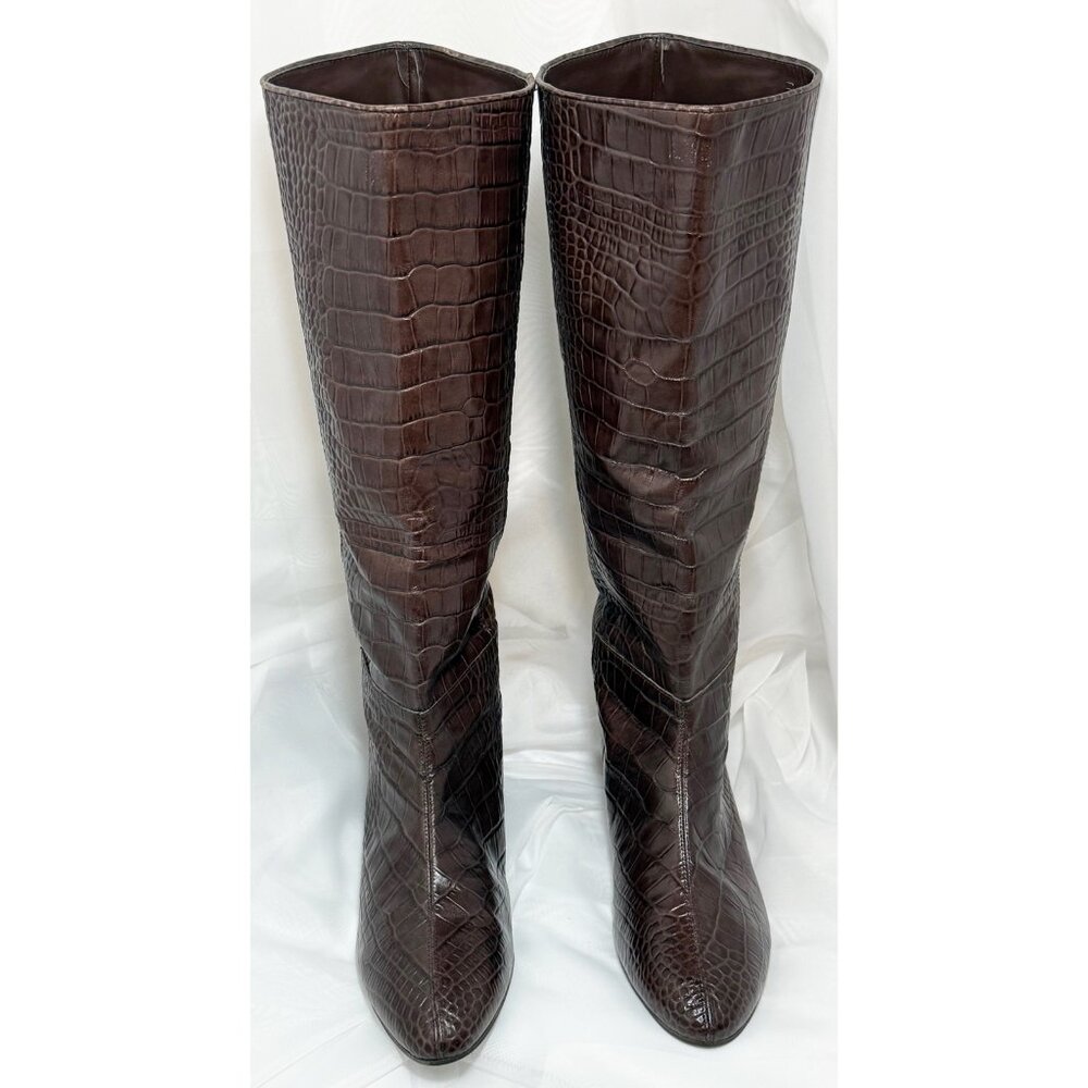 NWOT - Vintage BCBG  Genuine Leather "Petler" Boots - Dark Brown - Size 7 1/2